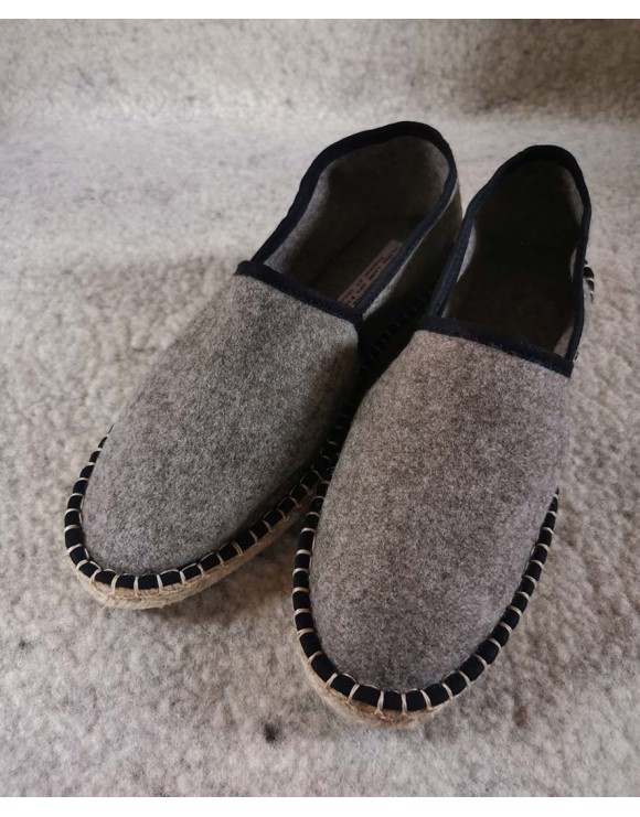 Espadrilles en laine / uni bord noir