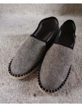 Espadrilles en laine / uni bord noir